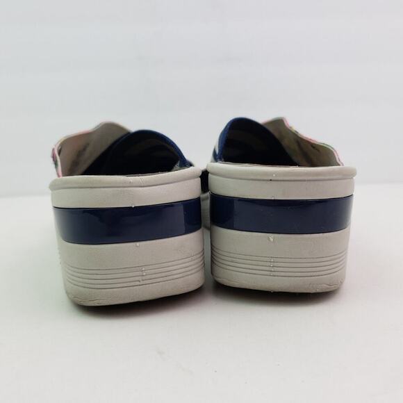 Bzees Desire Womens Size 6.5 Gray Blue Floral Slip On Wedge Slide Sandals - Picture 7 of 11